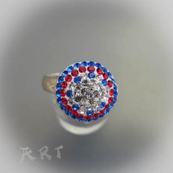 Сребърен дамски пръстен с камъни Swarovski R-334